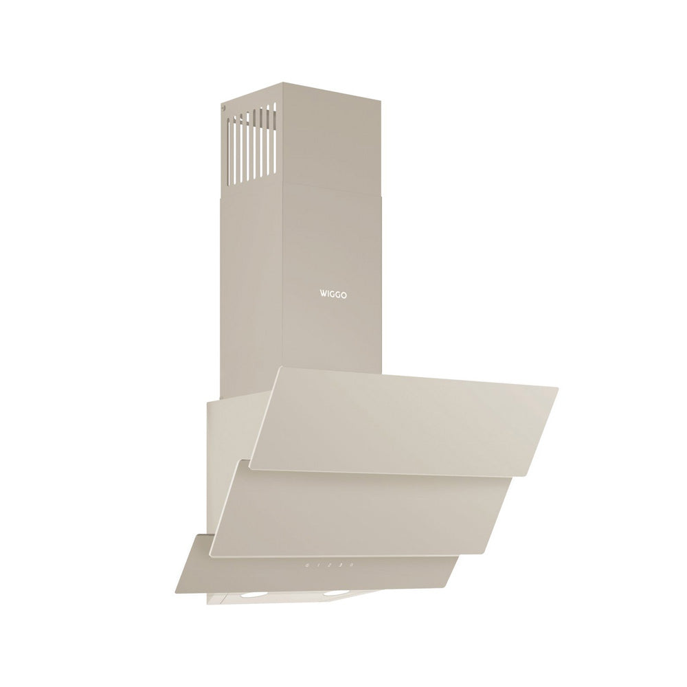 Wiggo WE-E533G(C) - Schuine Afzuigkap - 50 cm - Creme Triple Glas - LED verlichting - Touch Control
