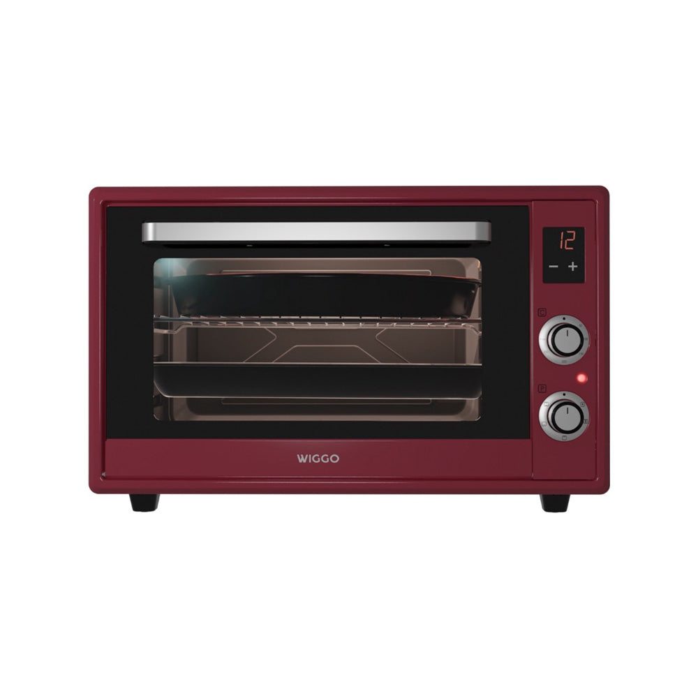 Wiggo WMO-E657(R) - Vrijstaande Mini Oven - Elektrisch - 60 CM - 65 liter - 2000 W - 5 Jaar Garantie - Rood