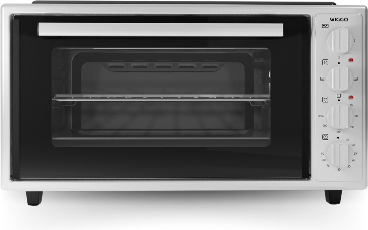 Wiggo WMO-E4562H(W) - Vrijstaande Mini Oven met kookplaat - Electrisch - 60 CM - 45 liter - 3534 W - 5 Jaar Garantie - Wit
