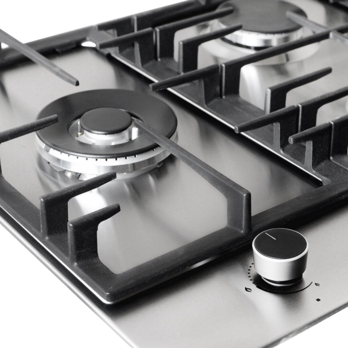 Wiggo WH-G935RR(X) - Inbouw Gaskookplaat - Wok brander - 90 cm - 5 Kookzones - Gietijzeren pannendragers - 5 jaar garantie - Roestvrijstaal