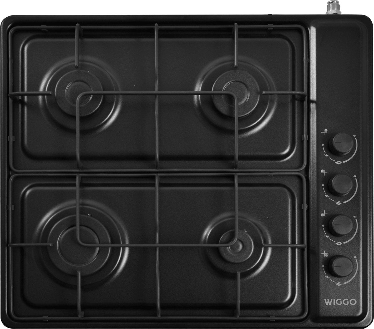 Plaque de cuisson à gaz autoportante Wiggo WH-G604F(B) - 60 cm - Noire