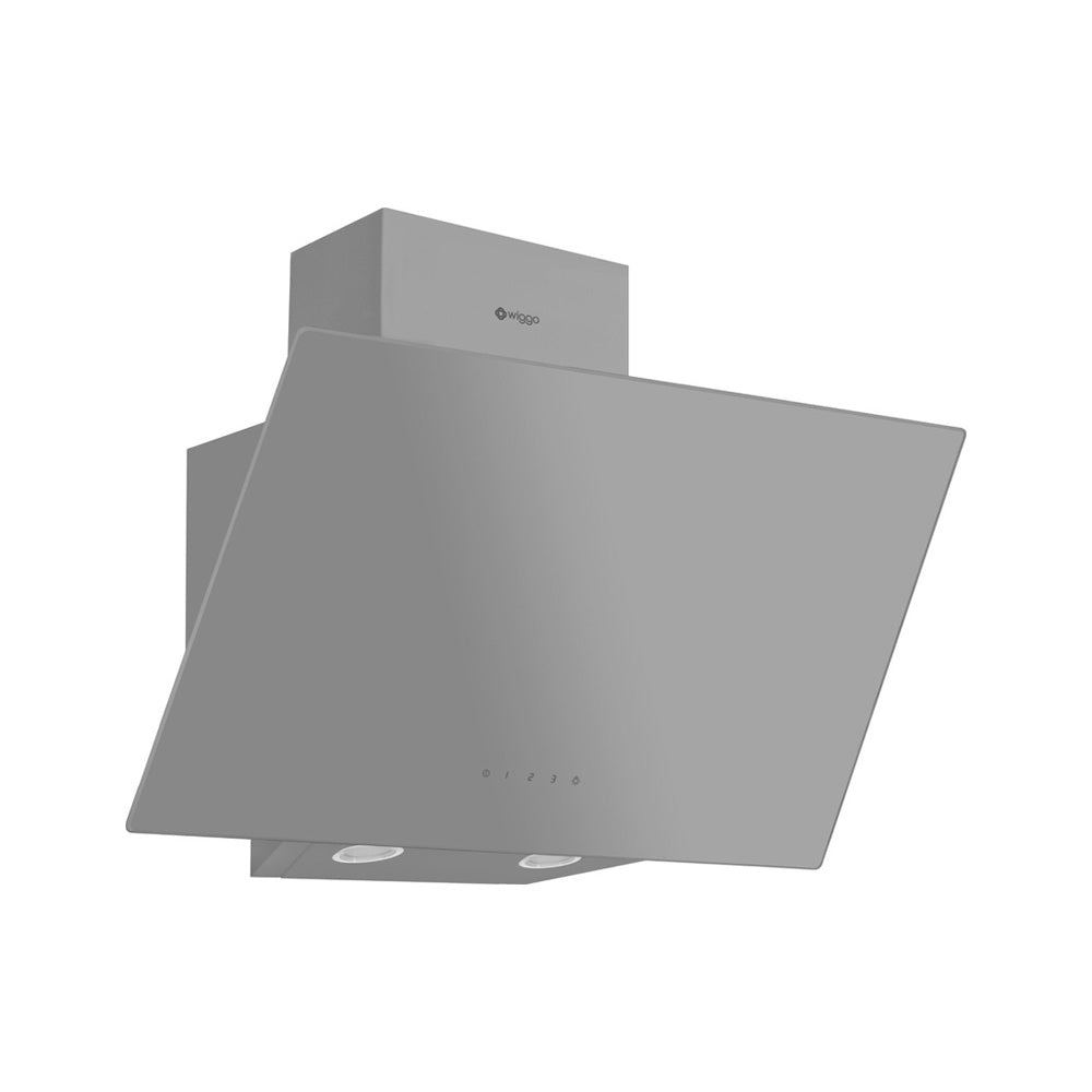 Wiggo WE-E613G(G) - Schuine Afzuigkap - 60 cm - Grijs Glas