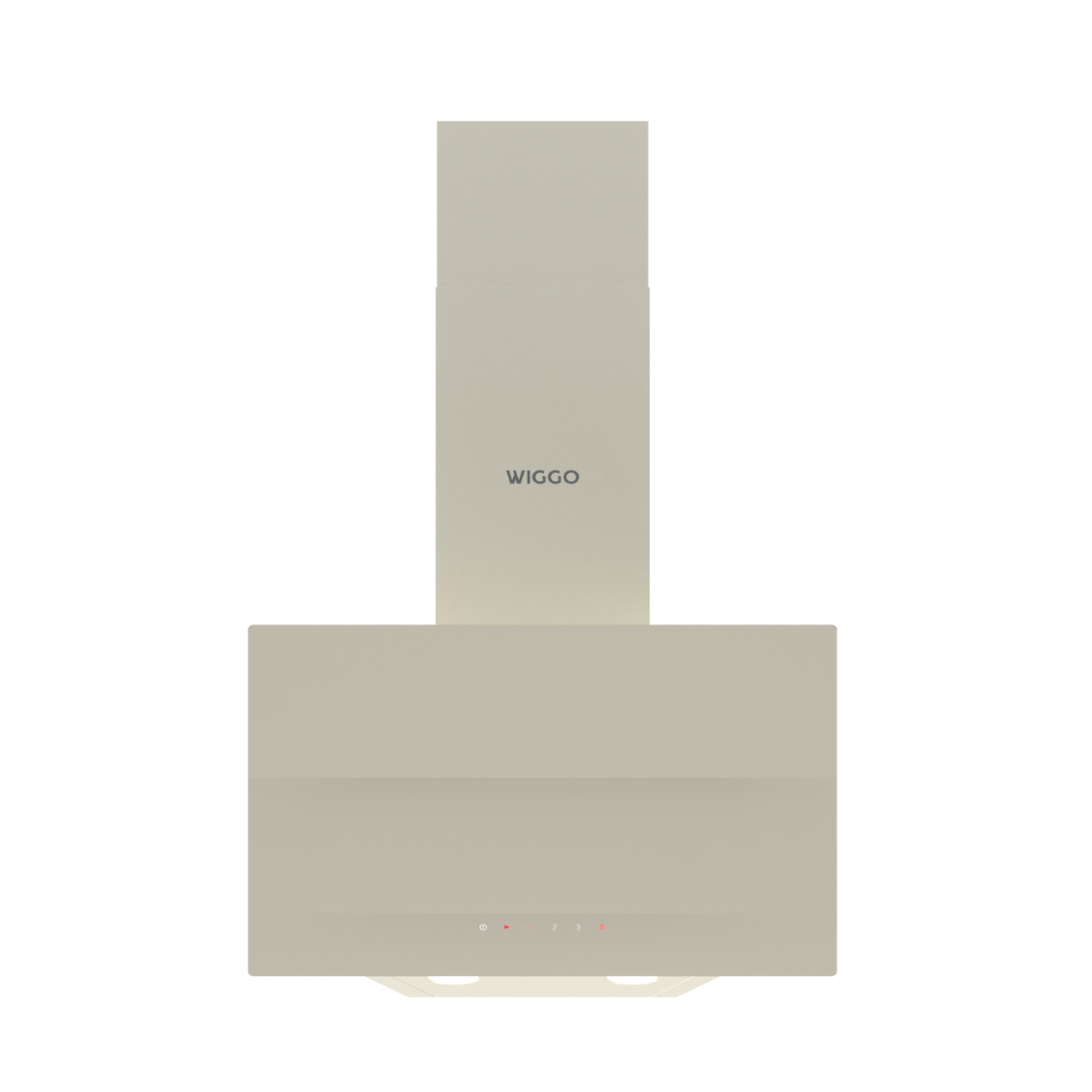 Wiggo WE-A533G(C) Schuine Afzuigkap - 50 cm - Creme voor moderne keukens met minimalistisch design.