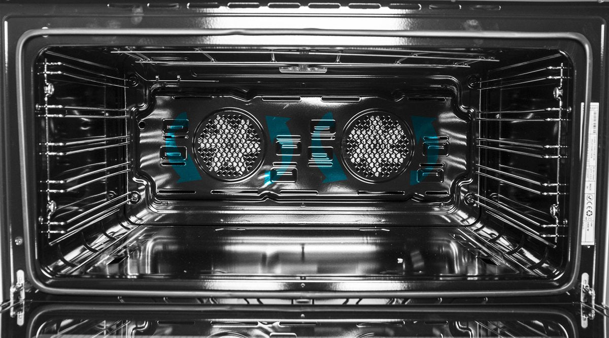 Wiggo - WO-E909R(BX) - Vrijstaand - Gasfornuis - 90 cm - 110 Liter - 5 pitten - Energieklasse B - 5 jaar garantie - Zwart Rvs