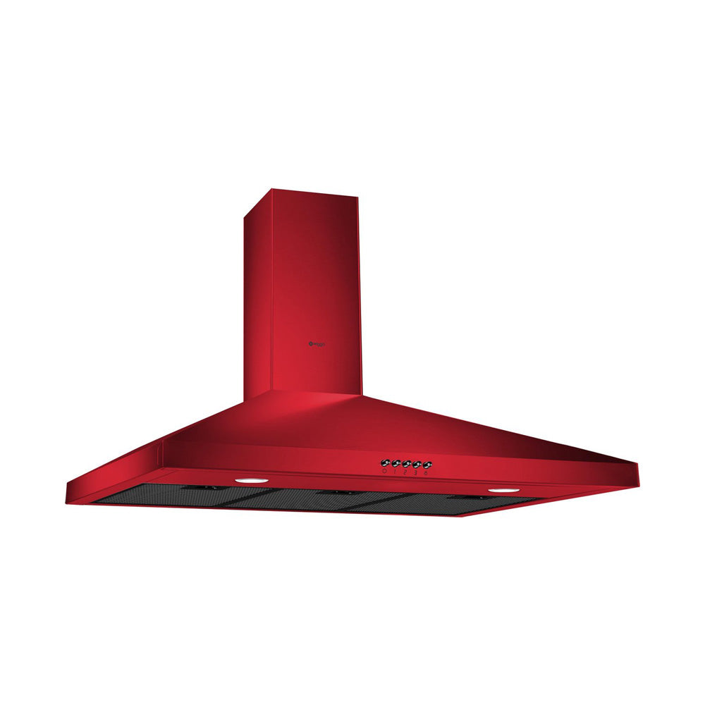 Wiggo WE-E943R(RB) Wandschouw Afzuigkap - 90 cm - Rood