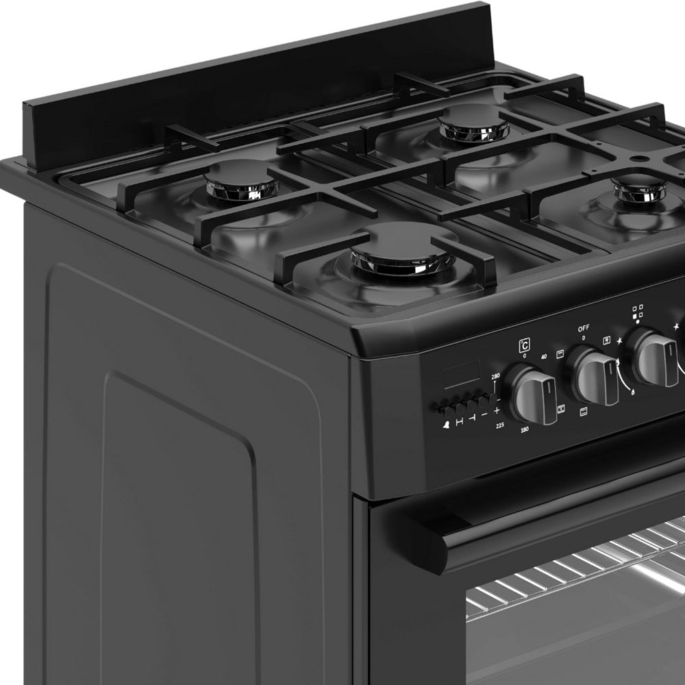 Wiggo WO-E609R(BB)-2 Vrijstaande Gasfornuis - 60 cm - Zwart