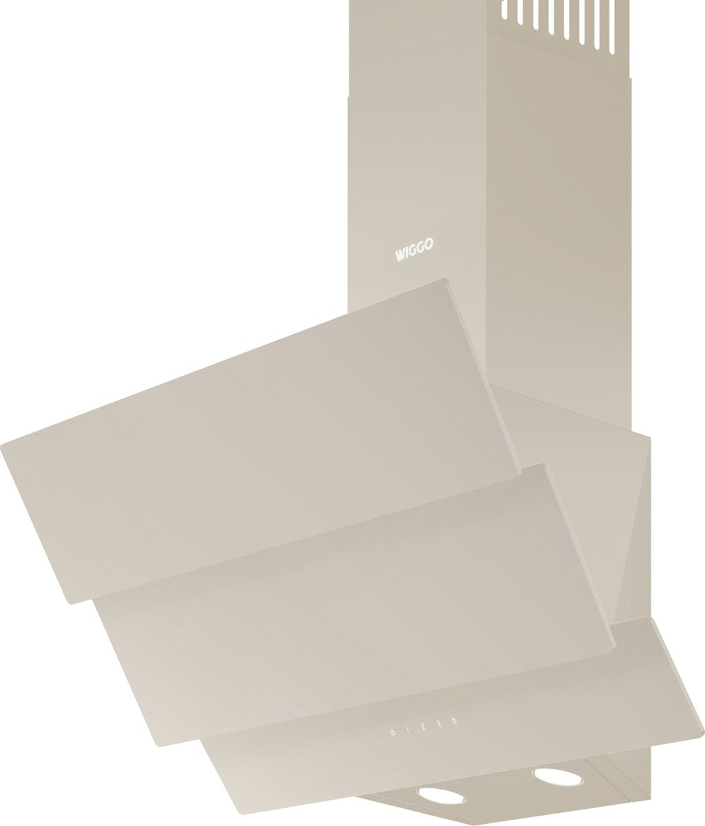 Hotte aspirante inclinée Wiggo WE-B643G(C) - 60 cm - Crème