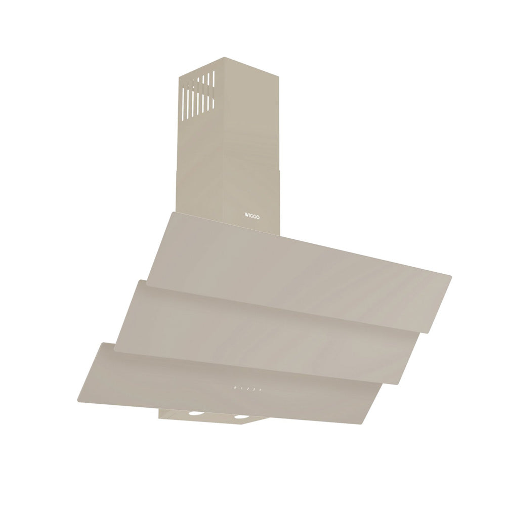 Wiggo WE-D933G(C) Schuine Afzuigkap - 90 cm - Creme Triple Glas