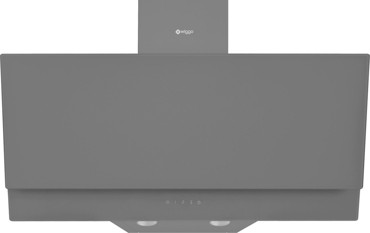 Wiggo WE-E923G(G) - Schuine Afzuigkap - 90 cm - Grijs Dubbel Glas