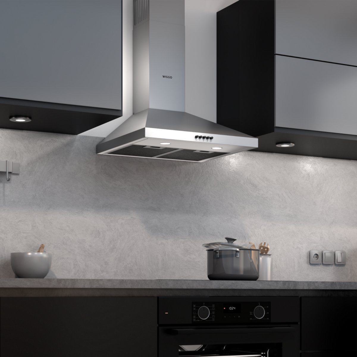 Wiggo WE-A530P(X) - Wandschouw Afzuigkap - 50cm - Rvs