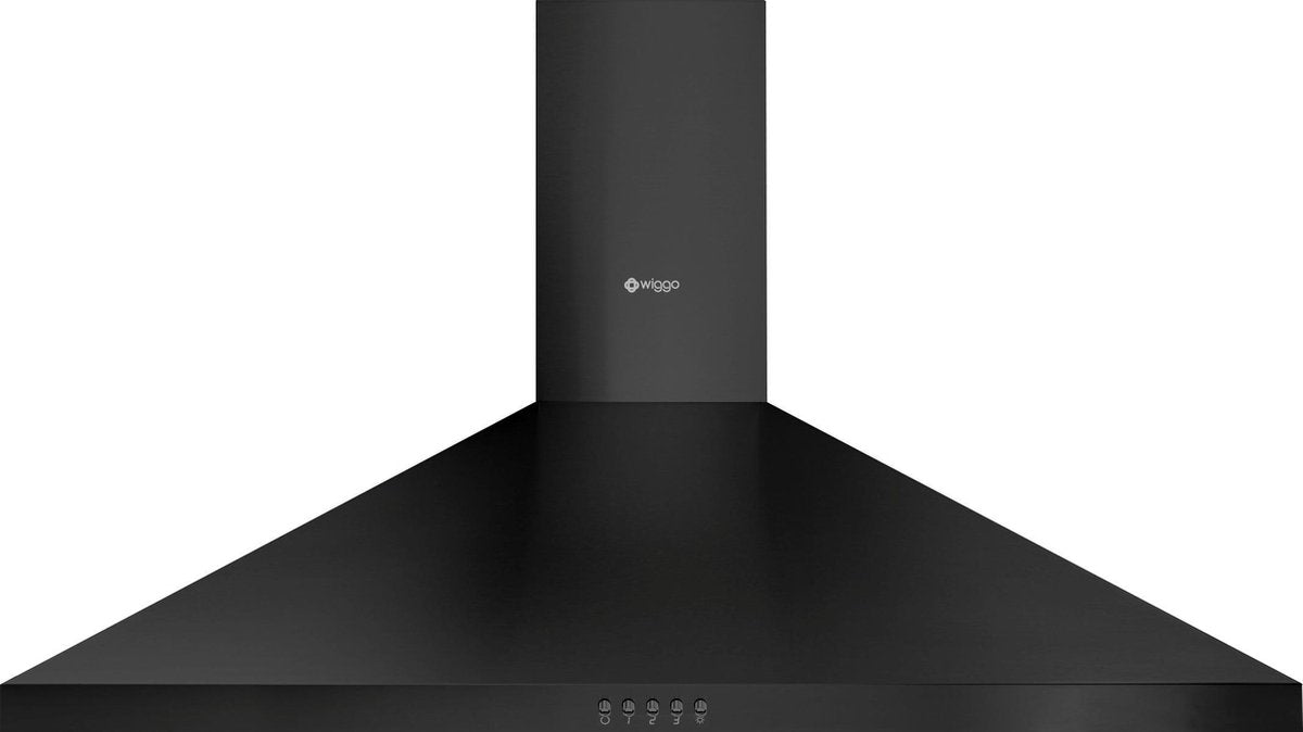 Wiggo WE-E943R(BB) Wandschouw Afzuigkap - 90 cm - Zwart