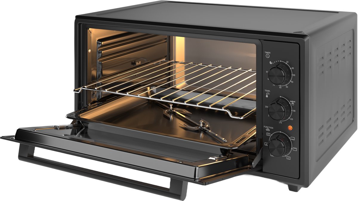 Ferre GFK-45TMO Vrjstaande Mini oven - 45 Liter - Zwart