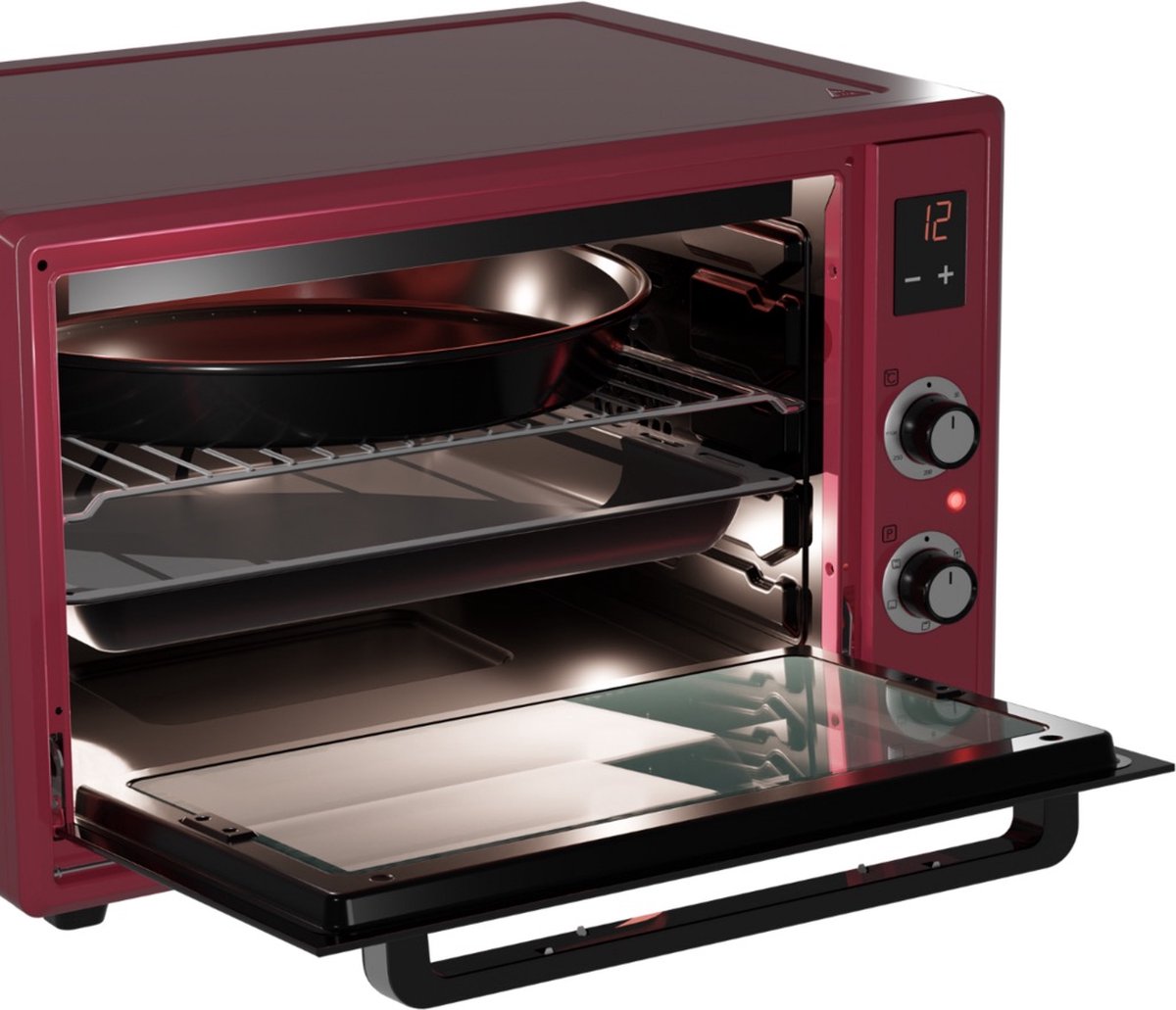 Wiggo WMO-E657(R) Vrijstaande Mini Oven - 65 Liter - Rood