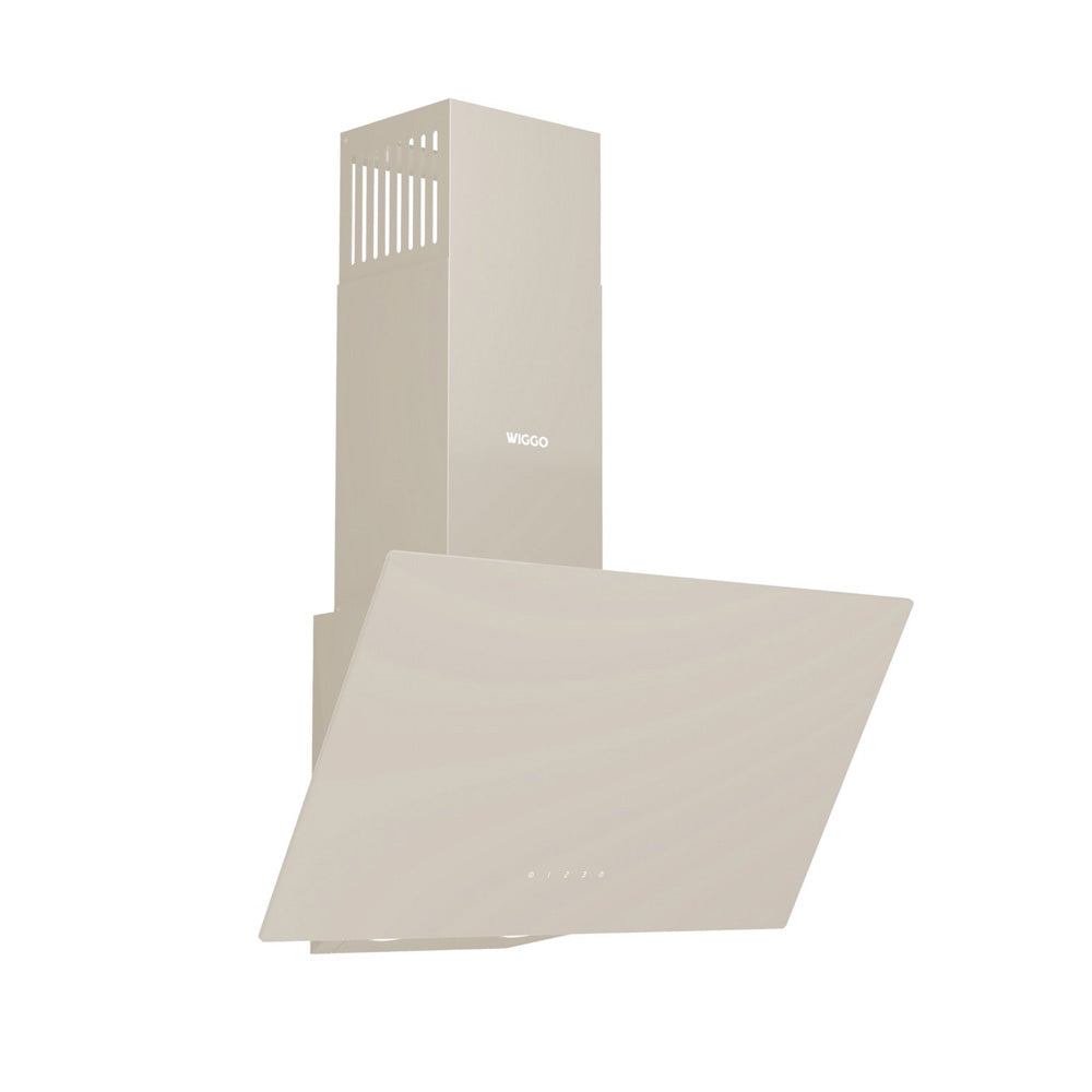 Wiggo WE-D631G(C) – Schuine Afzuigkap 60 cm – Crème Glas – LED Verlichting – Touch Control – 5 jaar garantie