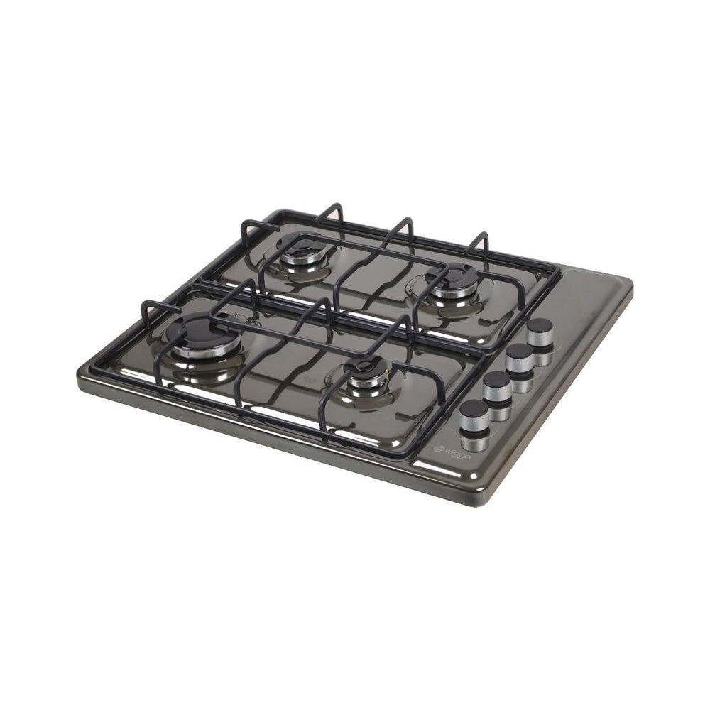 Plaque de cuisson à gaz autoportante Wiggo WK-GV804T - 60 cm - Titane
