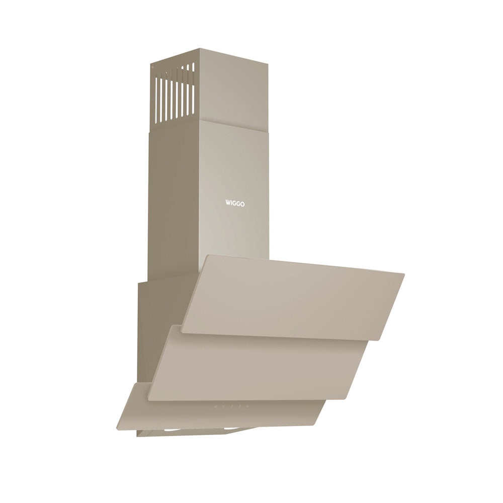 Wiggo WE-D533G(C) – Schuine Afzuigkap 50 cm – Crème Triple Glas – LED Verlichting – Touch Control – 5 jaar garantie