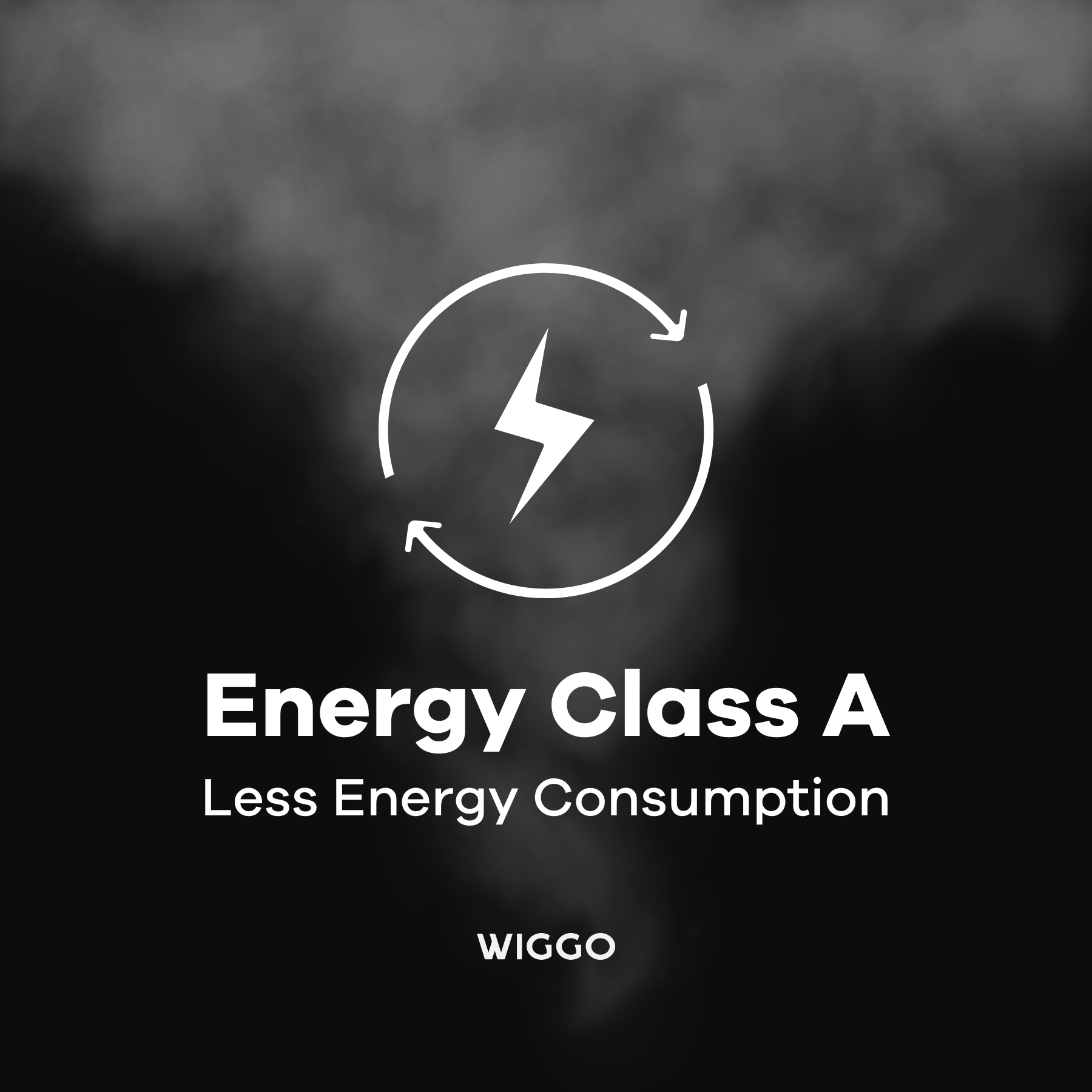 Wiggo WE-A532G(W) Schuine Afzuigkap - 50 cm - Wit - Energy Class A indication with less energy consumption text.
