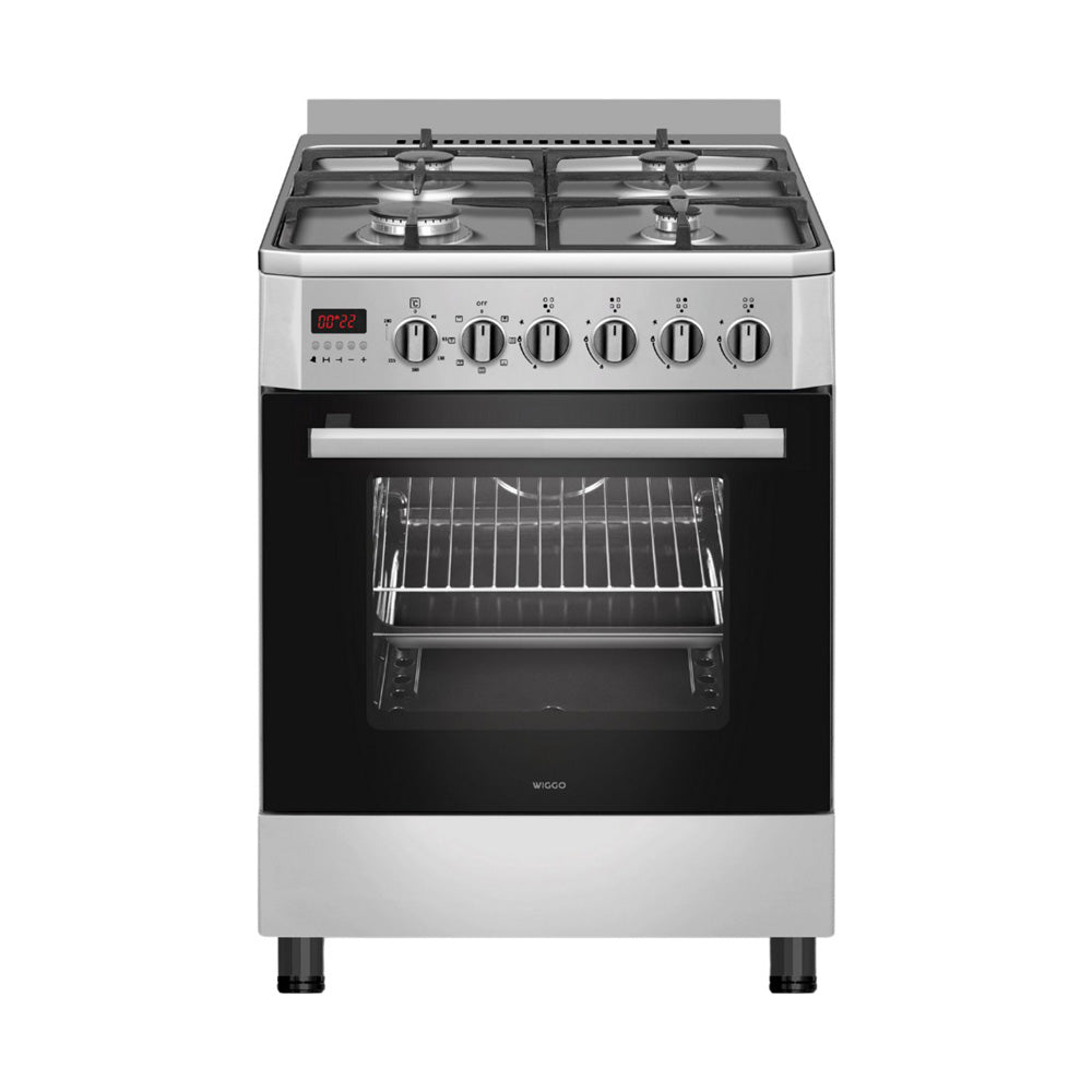 Wiggo WO-E609R(XX) Vrijstaande Gasfornuis - 60 cm - Roestvrijstaal
