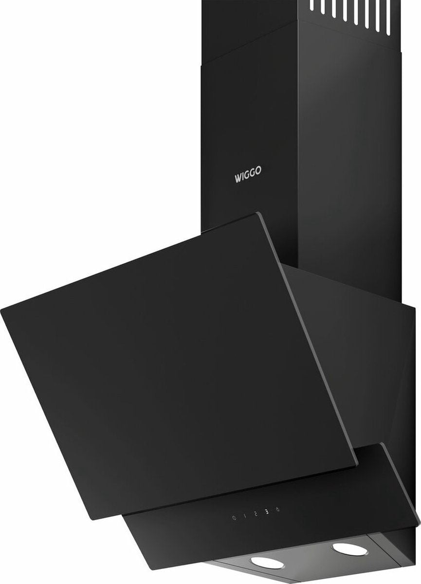 Wiggo WE-D532G(B) – Schuine Afzuigkap 50 cm – Zwart Dubbel Glas – LED Verlichting – Touch Control – 5 jaar garantie