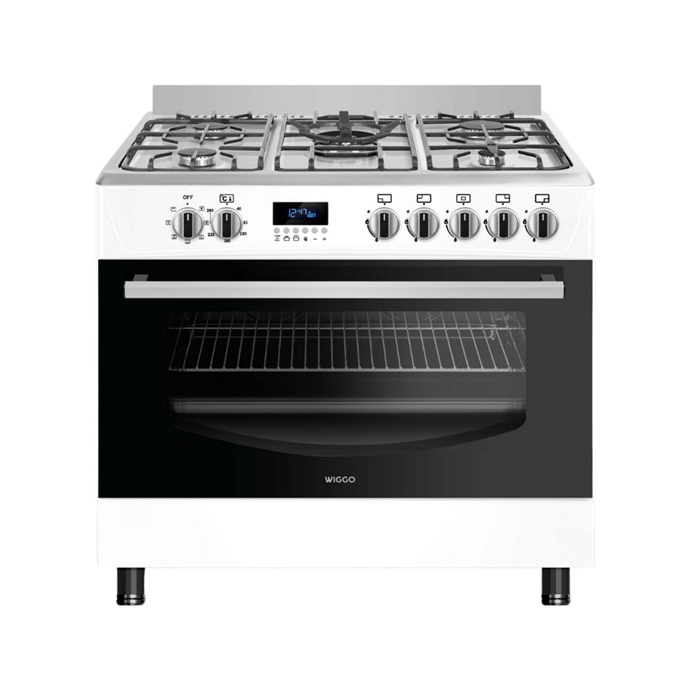 Wiggo WO‑E909R(WX) Vrijstaande Gasfornuis - 90 cm - Wit