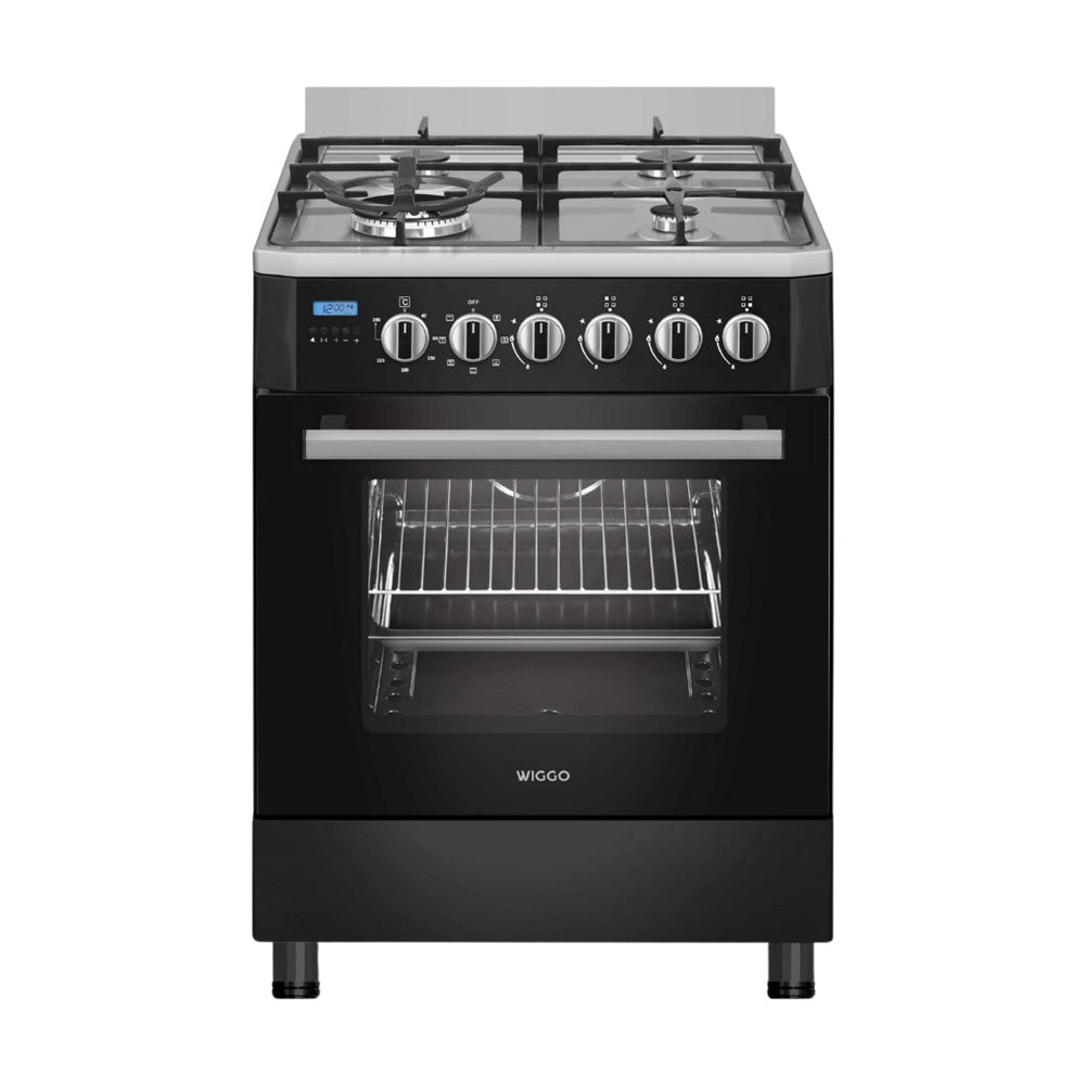 Wiggo WO-E639R(BX) Vrijstaande Gasfornuis - 60 cm - Zwart