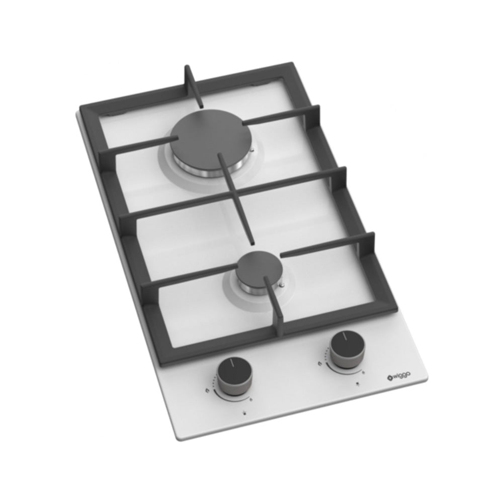 Plaque de cuisson à gaz encastrable Wiggo WH-G332RD(W) - 30 cm - Blanche
