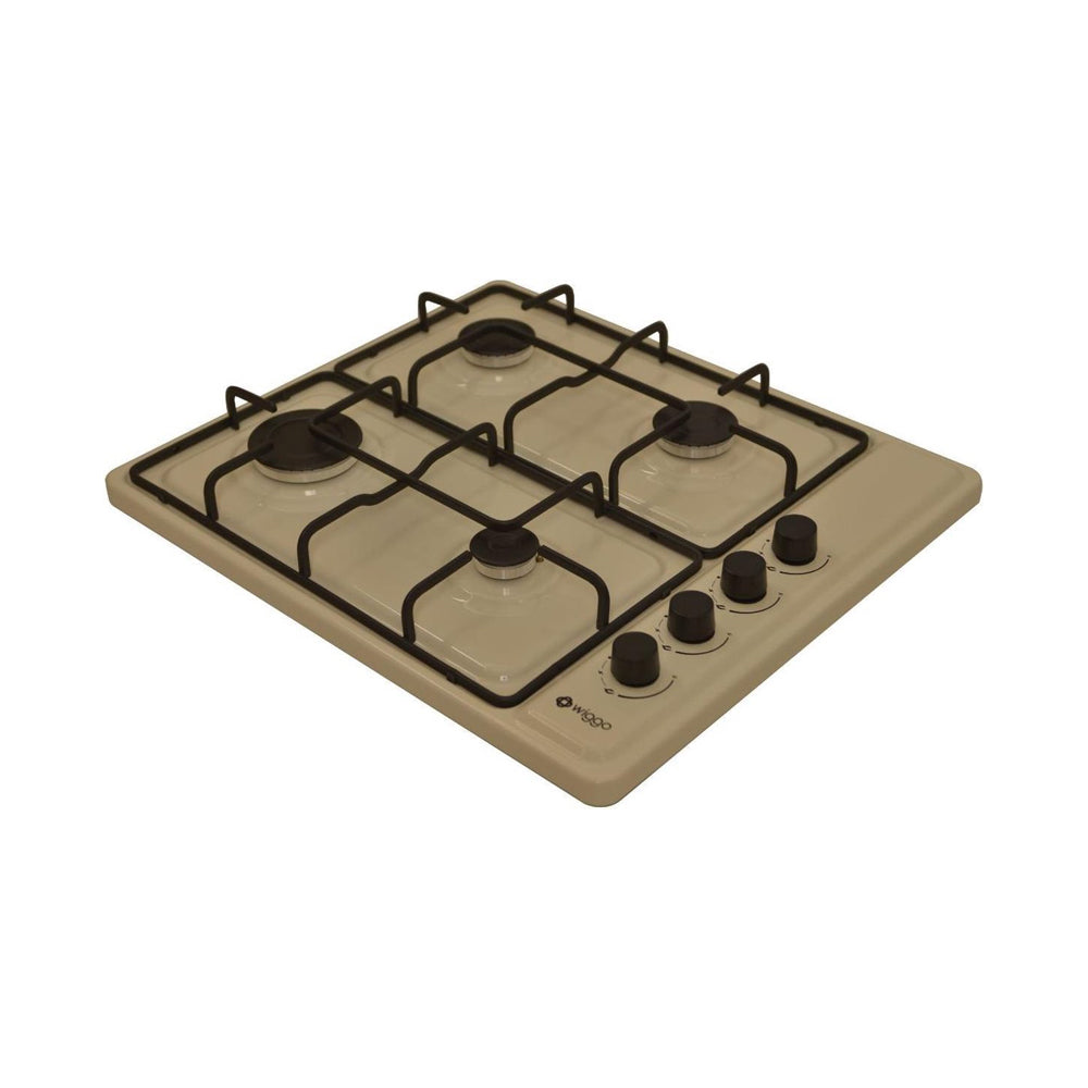 Plaque de cuisson à gaz Wiggo WK-GV804C - 60 cm - Crème