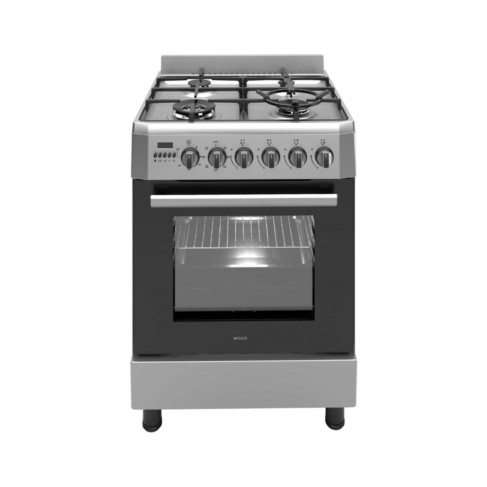 Wiggo WO-E639R(XX)-2 Vrijstaande Gasfornuis - 60 cm - Roestvrijstaal