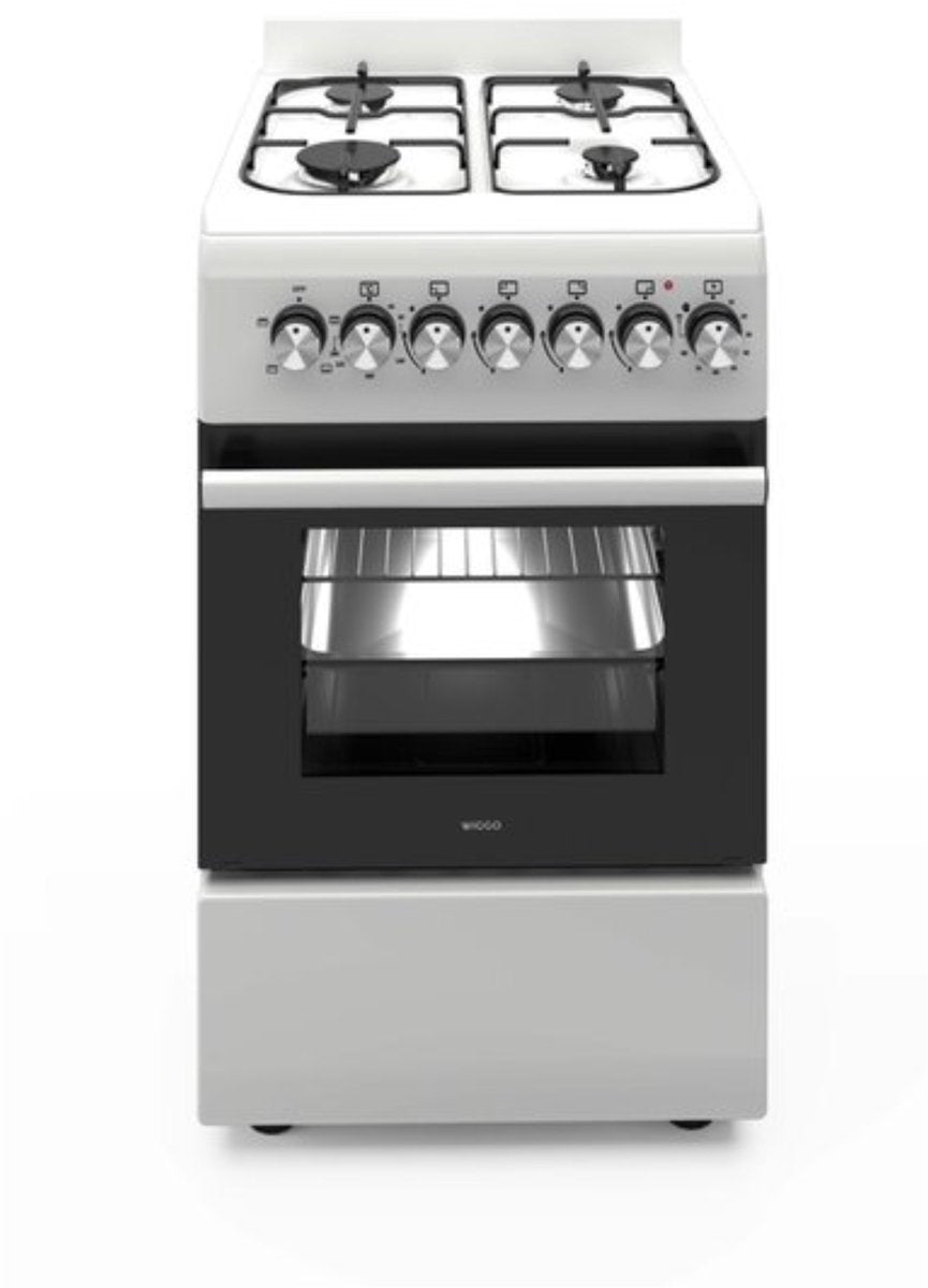 Wiggo WO-E506A(WW) Vrijstaande Gasfornuis - 50 cm - Wit