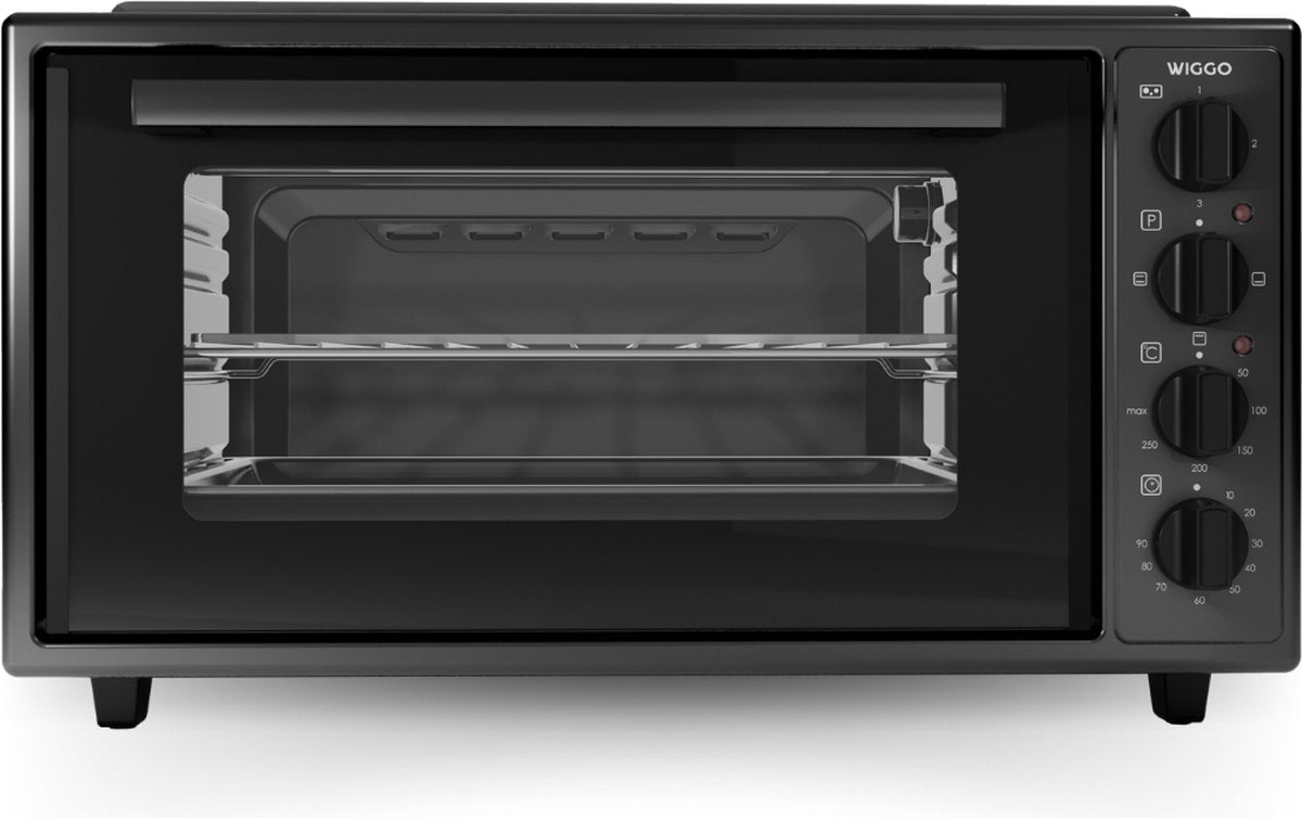 Wiggo WMO-E4562H(B) Vrijstaande Mini Oven - 45 Liter - Zwart