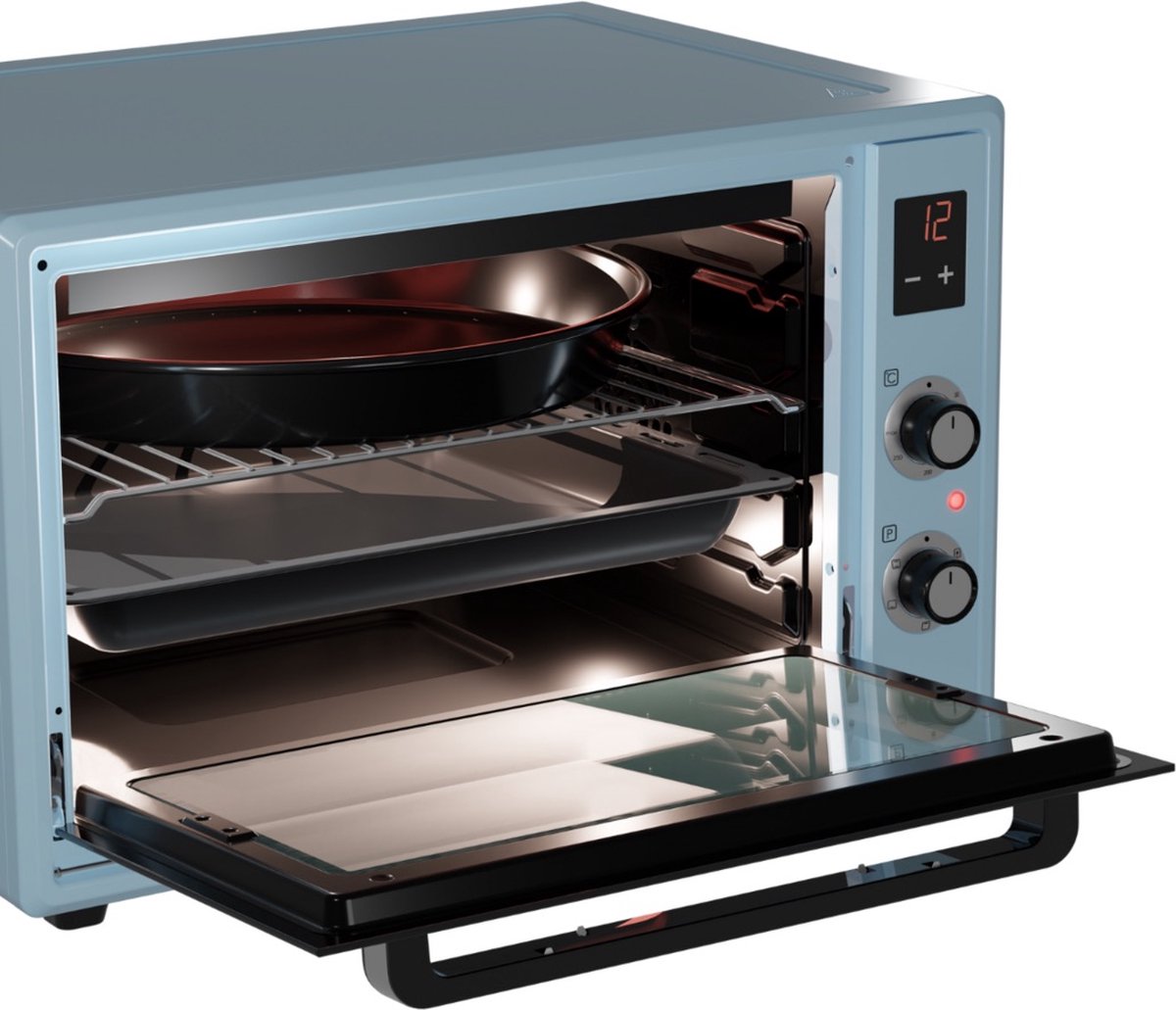 Wiggo WMO-E657(A) Vrijstaande Mini Oven - 65 Liter - Aqua Blauw