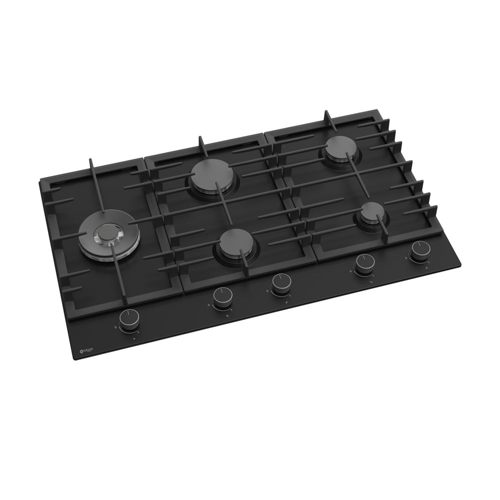 Wiggo WH-G935RR(B)-2 Inbouw Gaskookplaat - 90 cm - Zwart