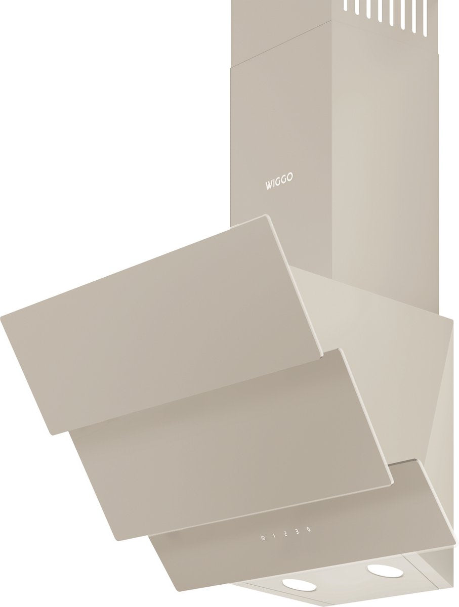 Wiggo WE-E533G(C) Schuine Afzuigkap - 50 cm - Creme Triple Glas