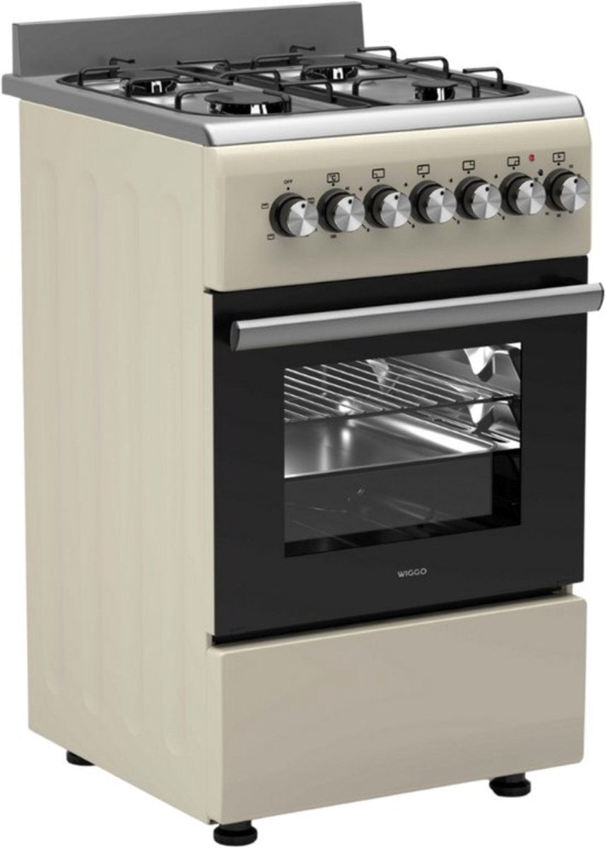 Wiggo WO-E503A(CX) Vrijstaande Gasfornuis - 50 cm - Creme