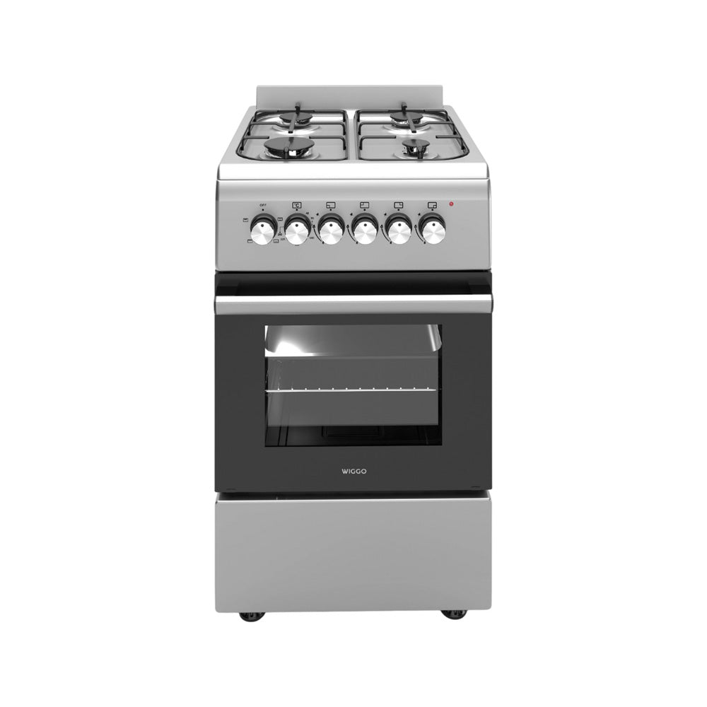 Cuisinière à gaz autoportante Wiggo WO-E503A(XX) - 50 cm - Acier inoxydable