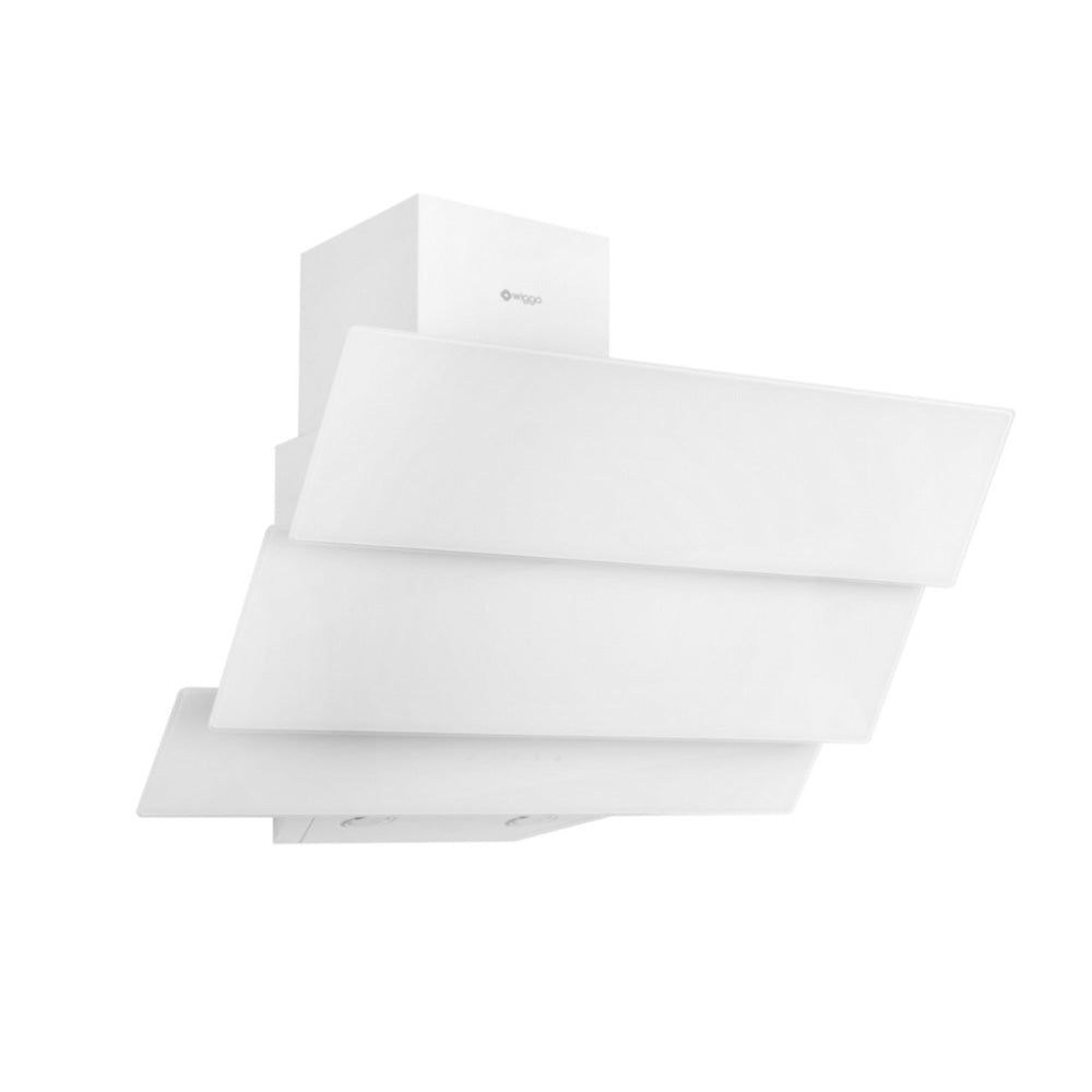 Wiggo WE-E633G(W) - Schuine Afzuigkap - 60 cm - Wit Triple Glas