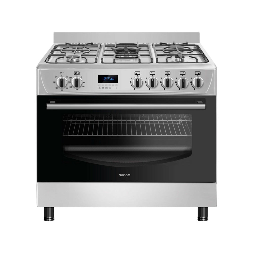 Cuisinière à gaz autoportante Wiggo WO‑E909R(XX) - 90 cm - Acier inoxydable