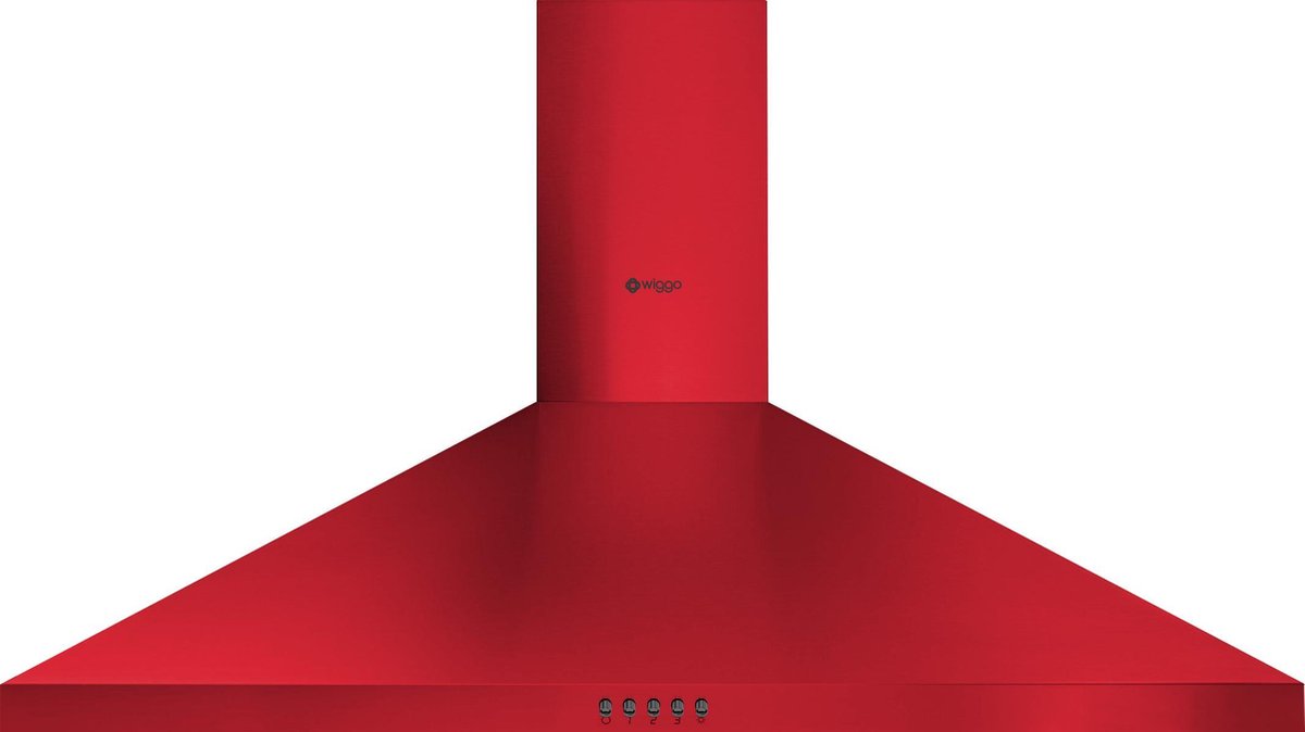Wiggo WE-E943R(RB) Wandschouw Afzuigkap - 90 cm - Rood