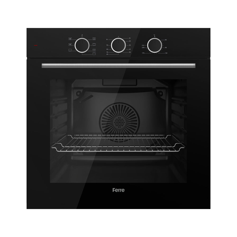 Ferre XE62CS - Inbouw Heteluchtoven - 60 cm - 78 liter - 2359 W - Stijlvol Zwart