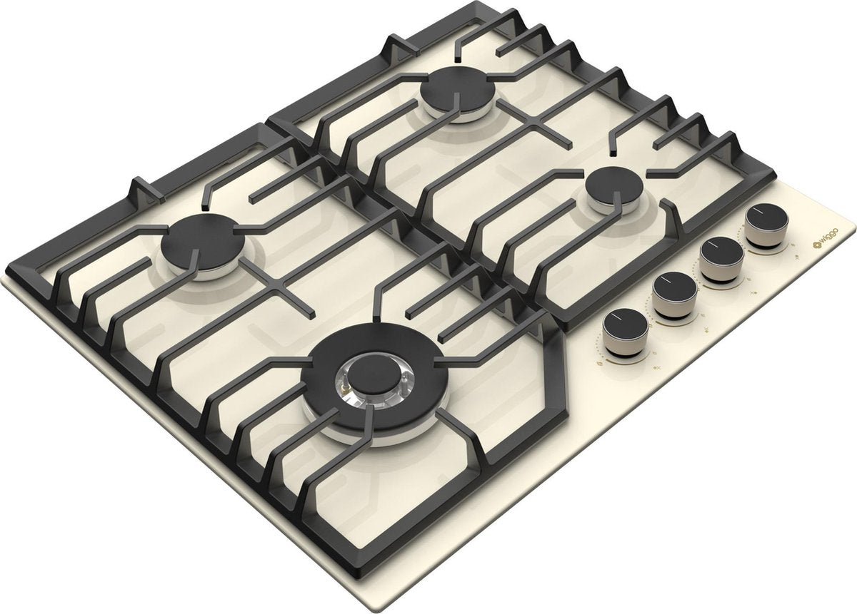 Wiggo WH-G634RL(C)-2 Inbouw Gaskookplaat - 60 cm - Creme