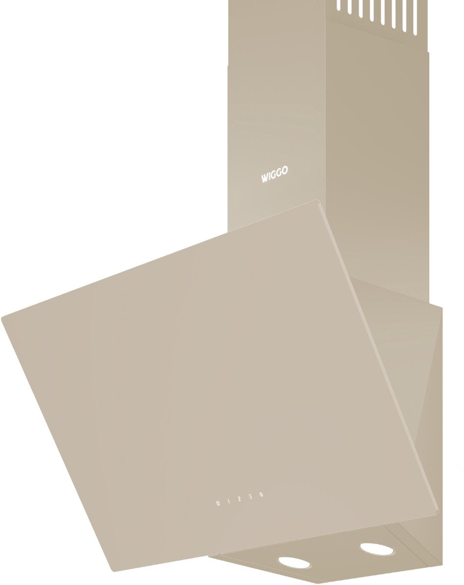 Wiggo WE-E913G(C) Schuine Afzuigkap - 90 cm - Creme met stijlvol design en krachtige afzuigcapaciteit.
