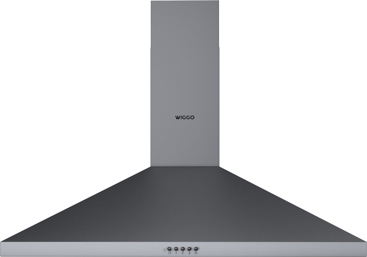 Wiggo WE-A930P(G) – Wandschouw Afzuigkap 90 cm – Grijs – 680 m³/h – LED Verlichting – Energieklasse A – 5 jaar garantie
