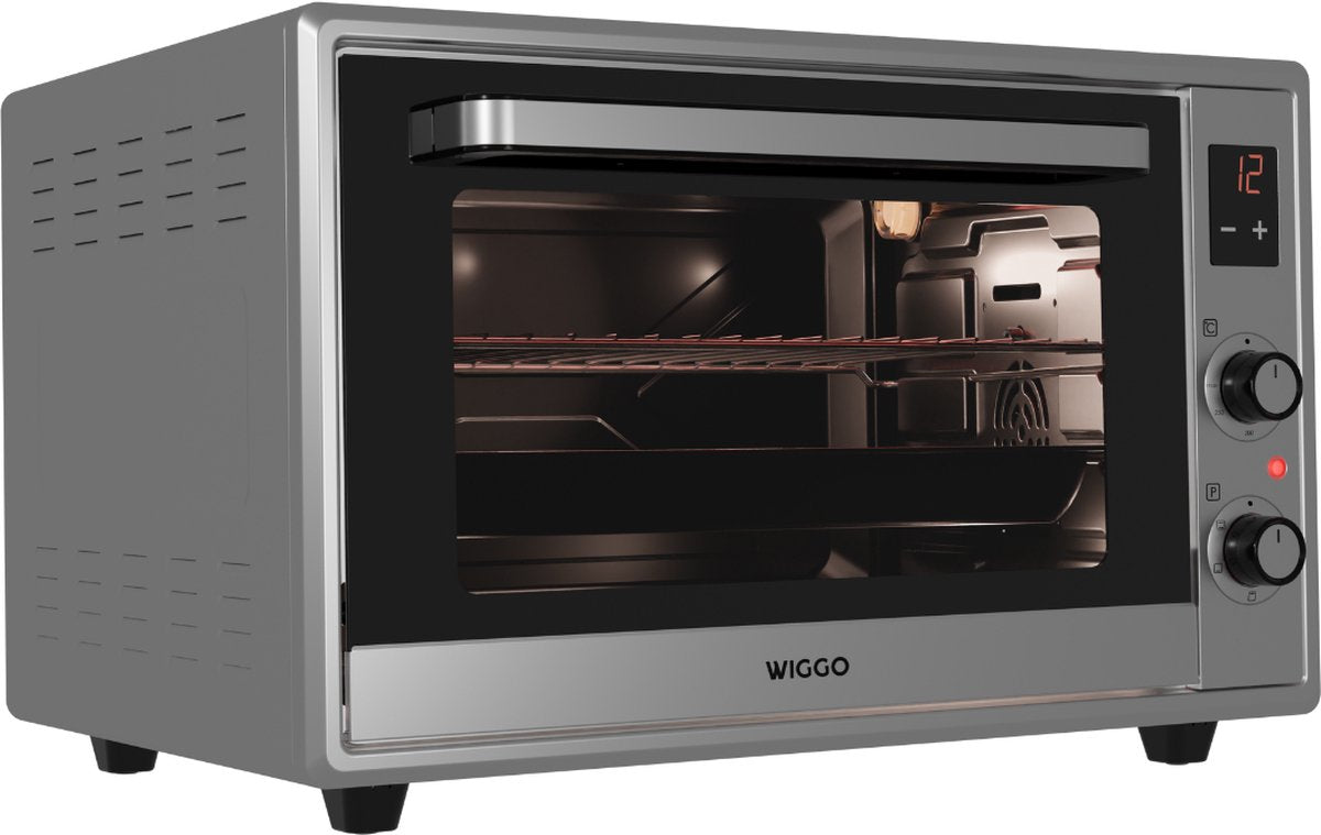 Wiggo WMO-E657(X) Vrijstaande Mini Oven - 65 Liter - Roestvrijstaal