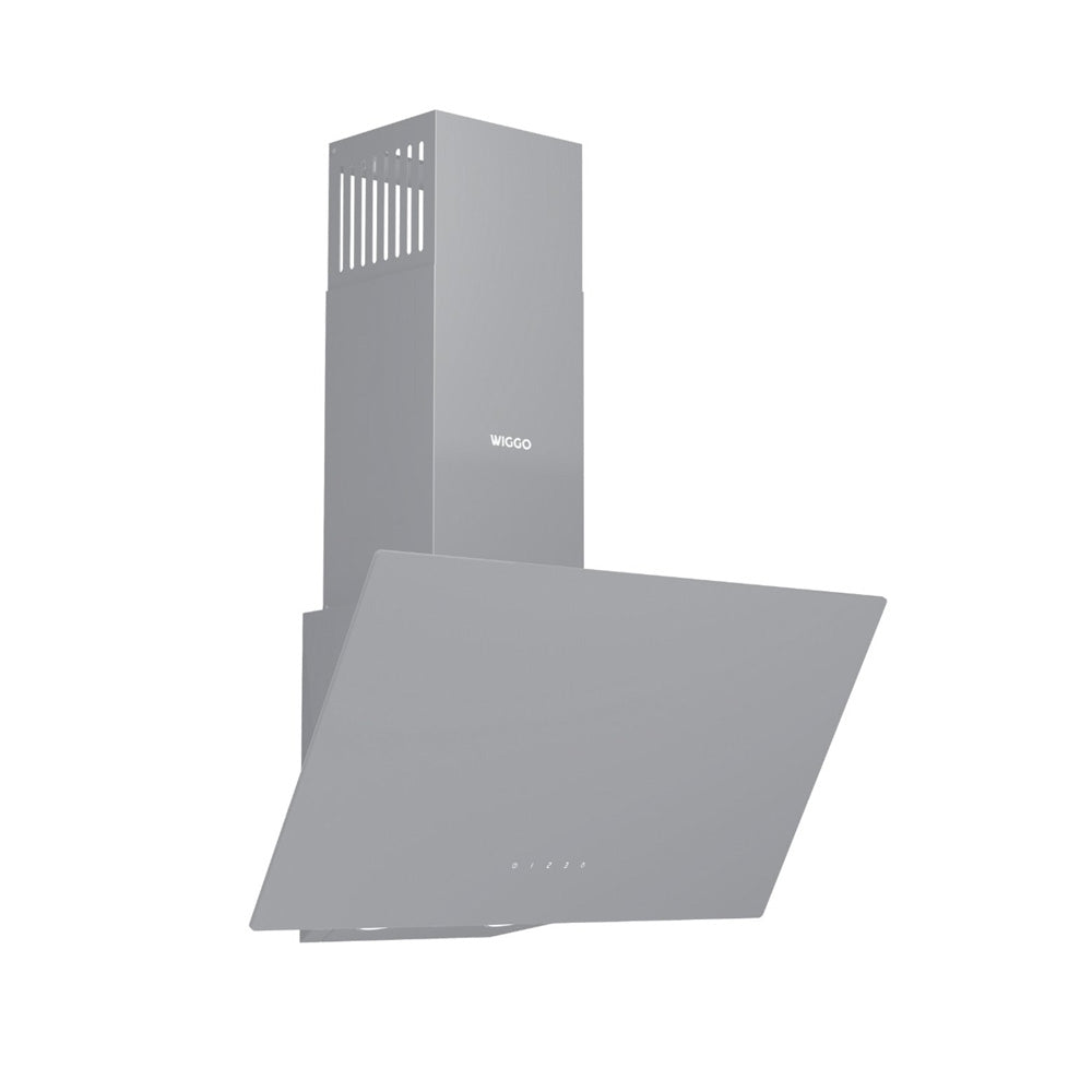 Wiggo WE-D631G(G) – Schuine Afzuigkap 60 cm – Grijs Glas – LED Verlichting – Touch Control – 5 jaar garantie