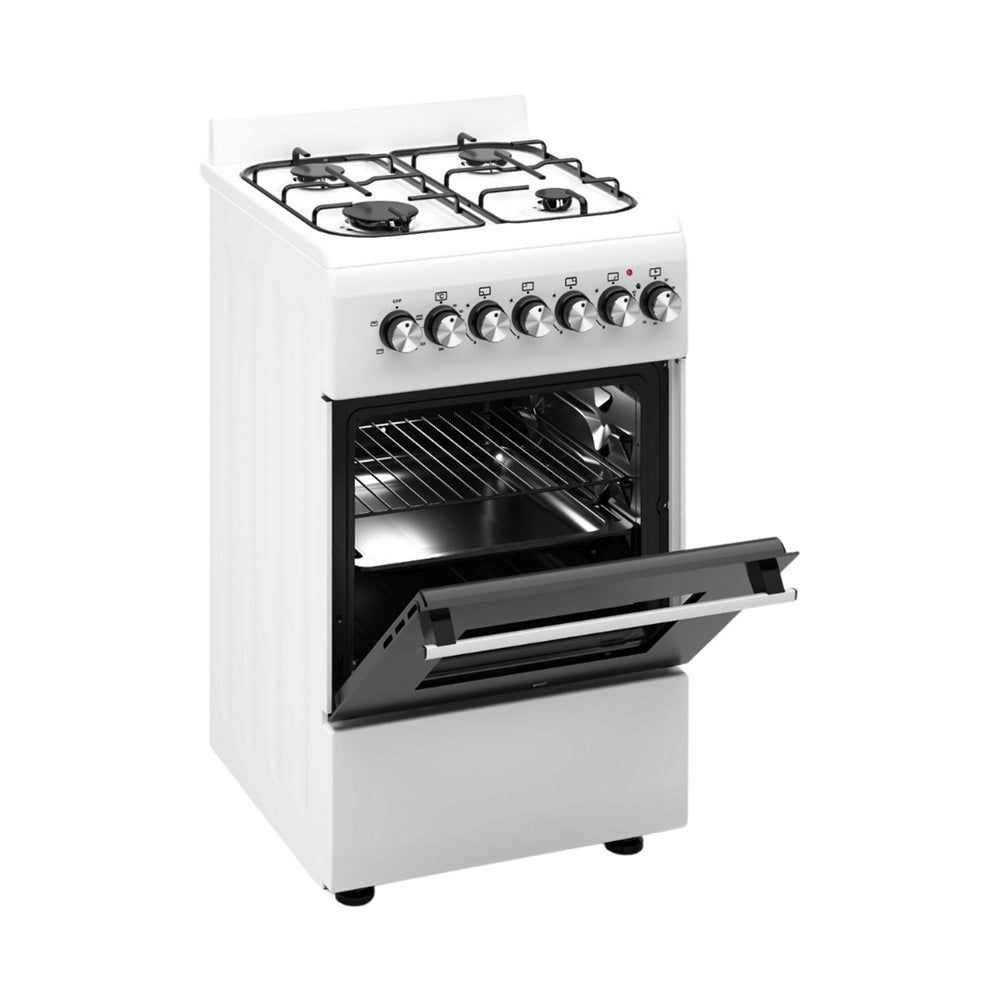 Wiggo WO-E503A(WX) Vrijstaande Gasfornuis - 50 cm - Wit
