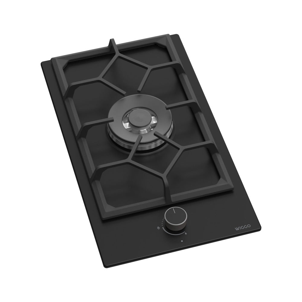 Wiggo WH-G331RD(B) Inbouw Gaskookplaat - 30 cm - Zwart
