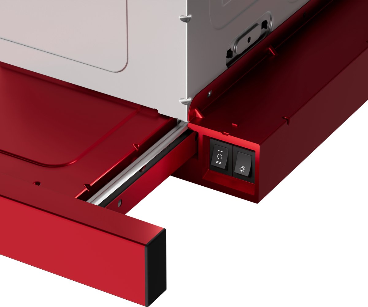 Wiggo WE-E632ER(R) - Vlakscherm Afzuigkap - 60 cm - Rood