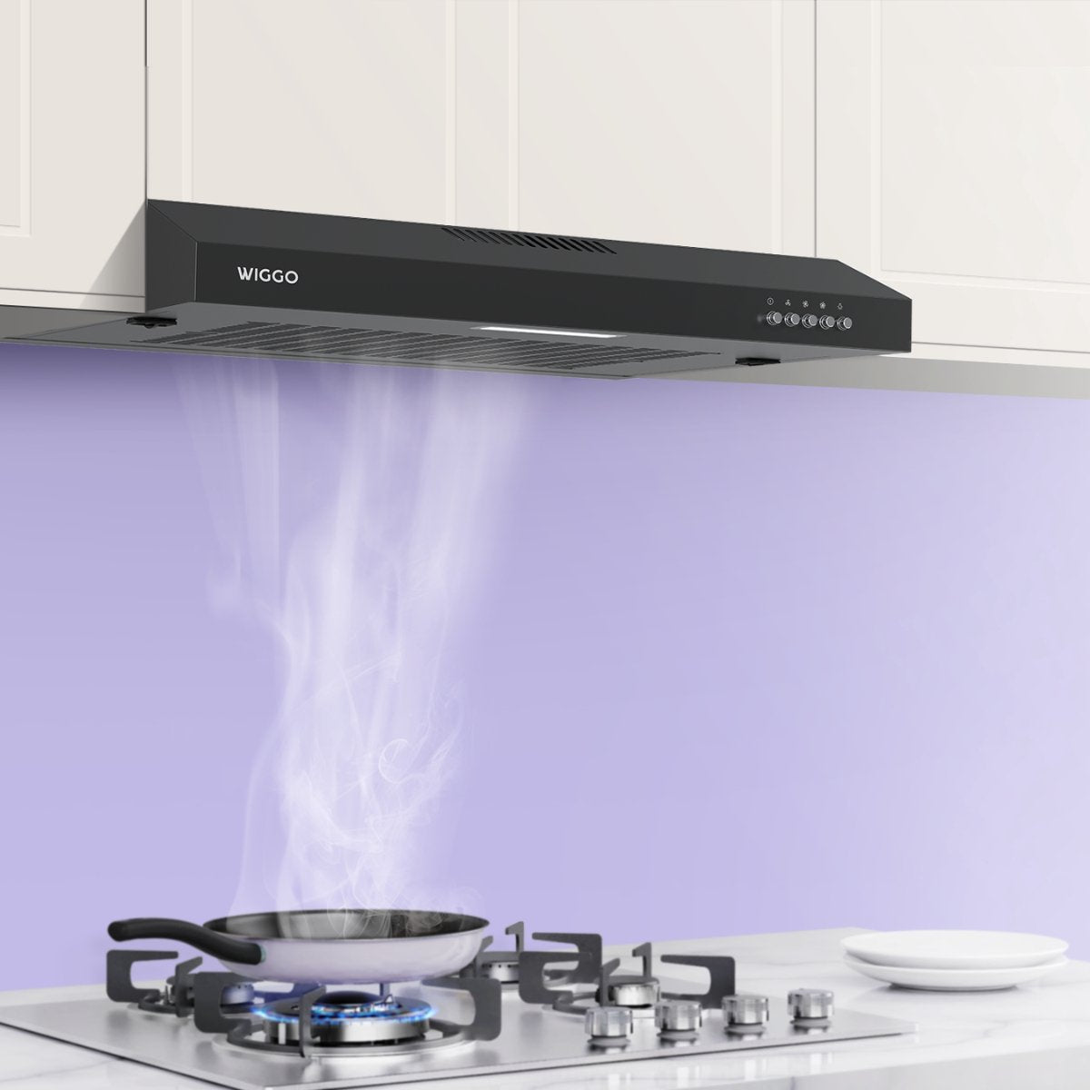 Wiggo WE-C630V(B) Onderbouw Afzuigkap - 60 cm - Zwart