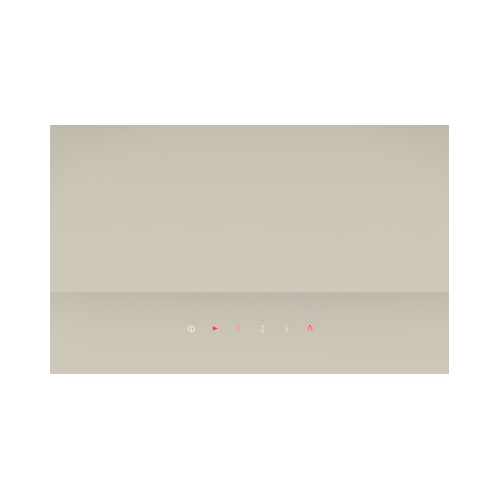 Wiggo WE-A533G(C) Schuine Afzuigkap - 50 cm - Creme - modern design met bedieningsknoppen.