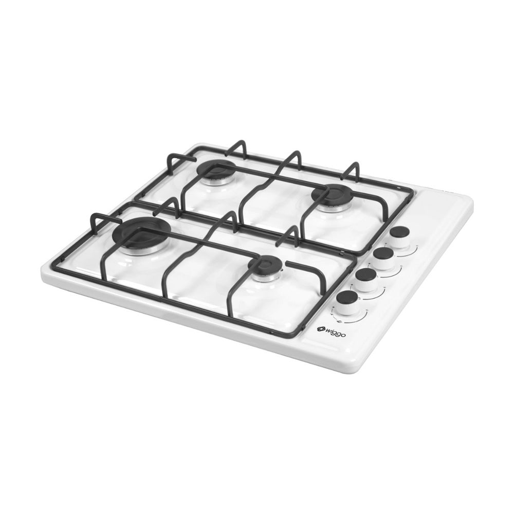 Plaque de cuisson à gaz autoportante Wiggo WH-G604F(W) - 60 cm - Blanche
